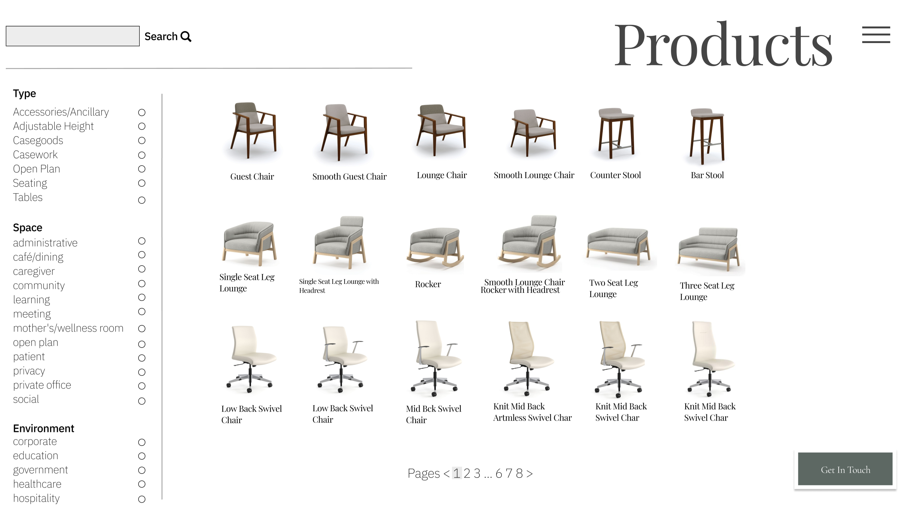 Casper Furniture value proposition and menu design